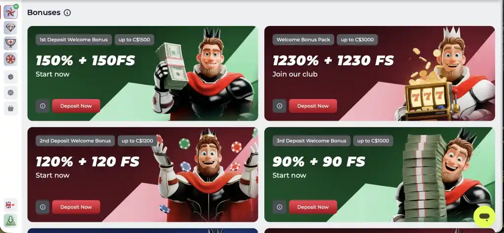 King Pari Canada  welcome bonus offer